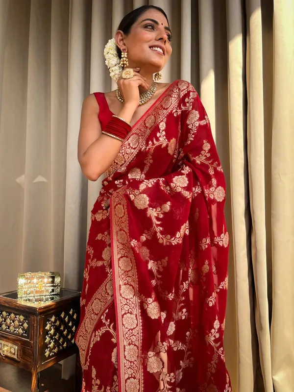 Banarasi_Soft_Silk_RED_Premium-Fancy_Saree_With_Blouse_For_Women