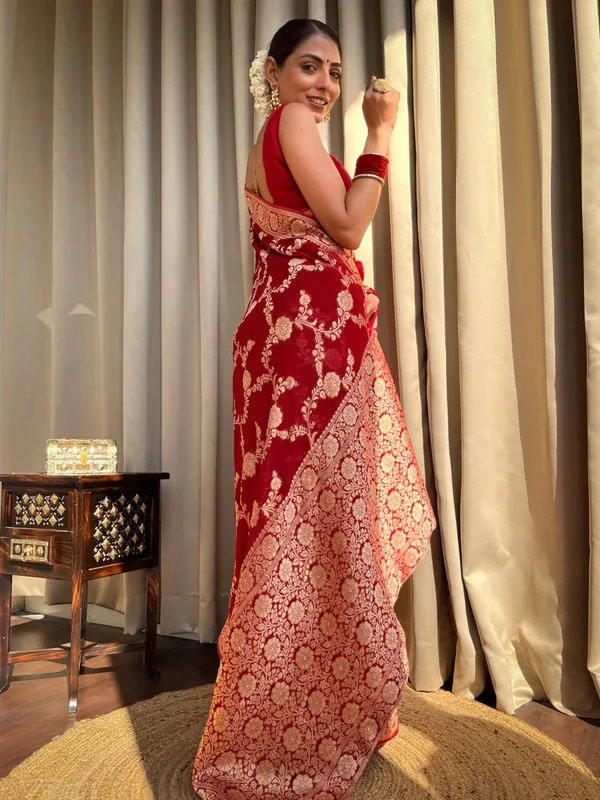 Banarasi_Soft_Silk_RED_Premium-Fancy_Saree_With_Blouse_For_Women