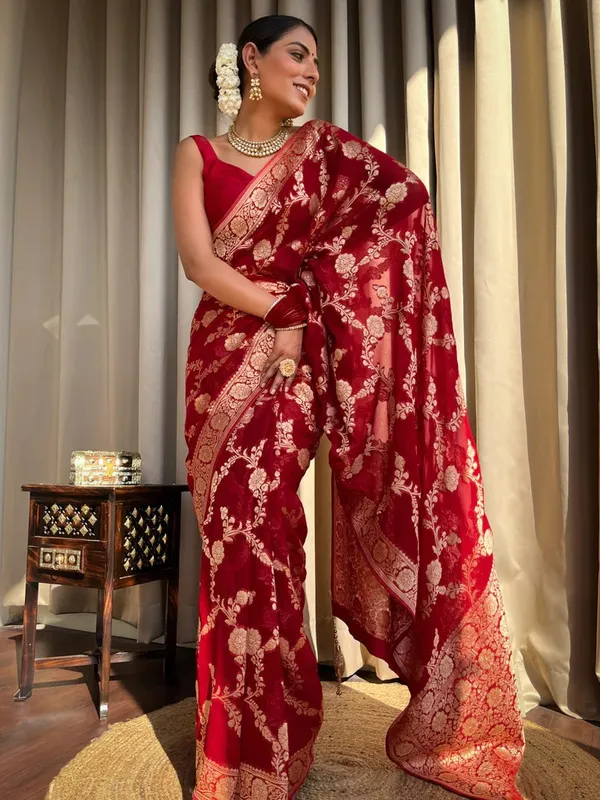Banarasi_Soft_Silk_RED_Premium-Fancy_Saree_With_Blouse_For_Women