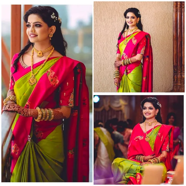 Banarasi_Soft_Silk_PARROT-GAJARI_Premium-Fancy_Saree_With_Blouse_For_Women