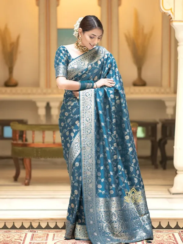 Banarasi_Soft_Silk_RAMA_Premium-Fancy_Saree_With_Blouse_For_Women