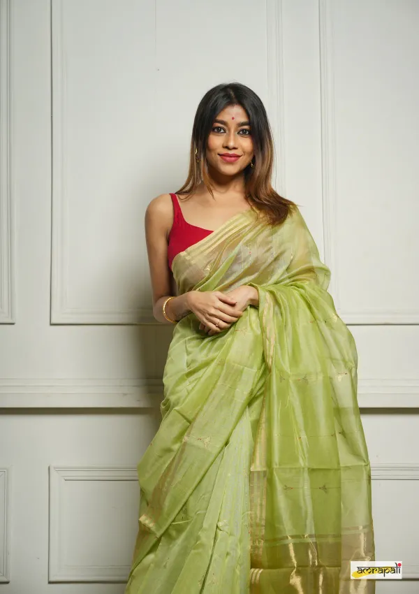 Pure_Soft_Cotton_PISTA_Premium-Fancy_Saree_With_Blouse_For_Women