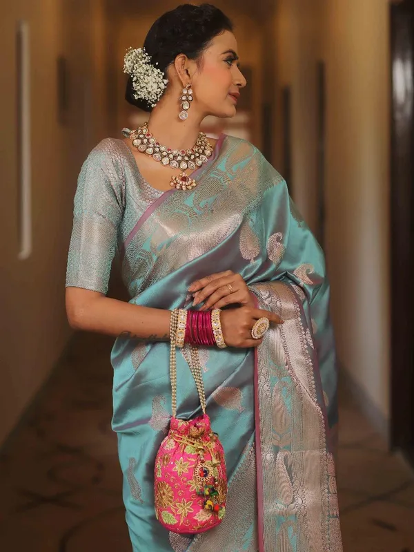 Banarasi_Soft_Silk_SEA-GREEN_Premium-Fancy_Saree_With_Blouse_For_Women