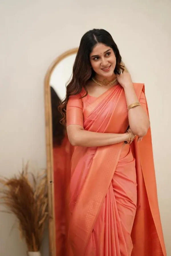 Banarasi_Soft_Silk_PEACH_Premium-Fancy_Saree_With_Blouse_For_Women