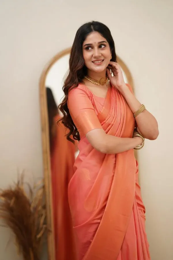 Banarasi_Soft_Silk_PEACH_Premium-Fancy_Saree_With_Blouse_For_Women