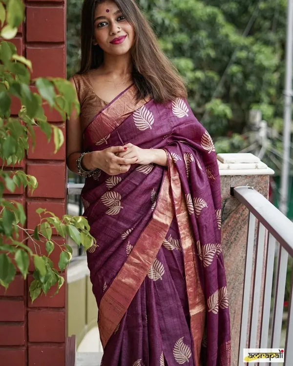 Pure_Soft_Cotton_WINE_Premium-Fancy_Saree_With_Blouse_For_Women