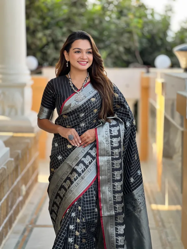 Banarasi_Soft_Silk_BLACK_Premium-Fancy_Saree_With_Blouse_For_Women