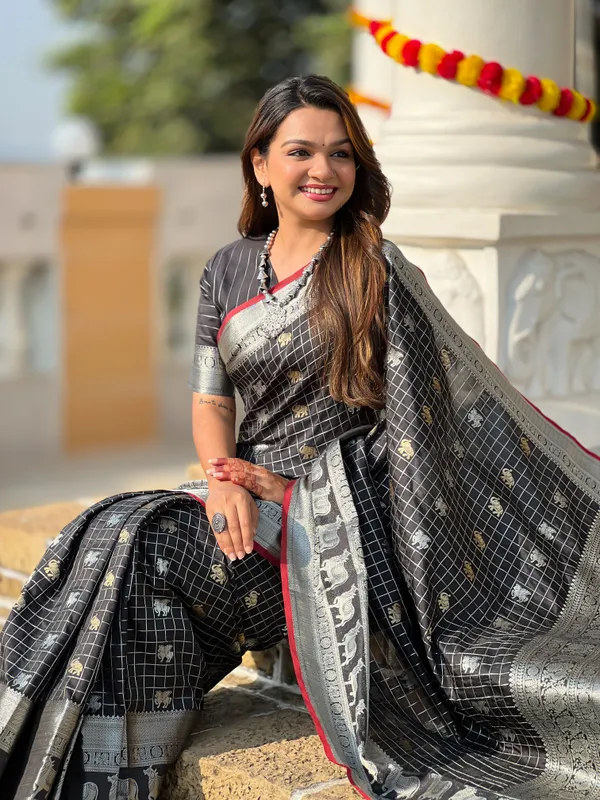 Banarasi_Soft_Silk_BLACK_Premium-Fancy_Saree_With_Blouse_For_Women