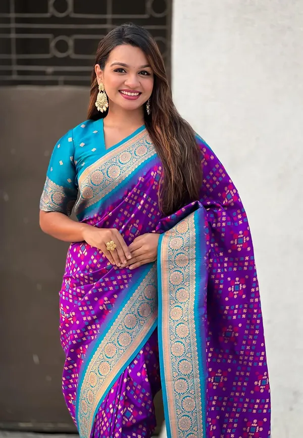 Banarasi_Soft_Silk_PURPLE-RAMA_Premium-Fancy_Saree_With_Blouse_For_Women