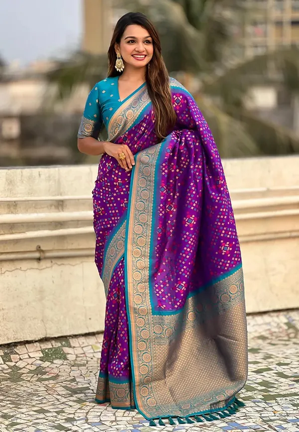 Banarasi_Soft_Silk_PURPLE-RAMA_Premium-Fancy_Saree_With_Blouse_For_Women