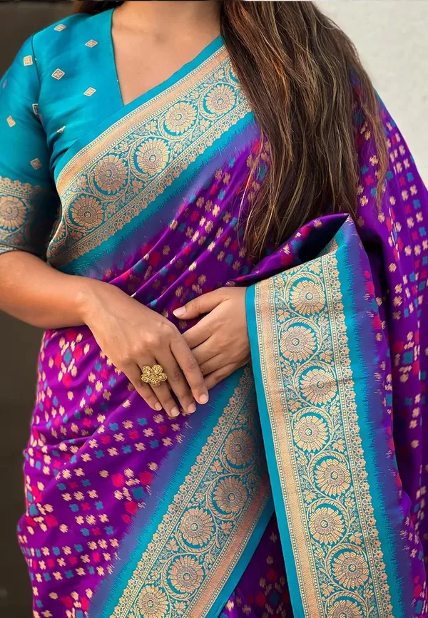 Banarasi_Soft_Silk_PURPLE-RAMA_Premium-Fancy_Saree_With_Blouse_For_Women