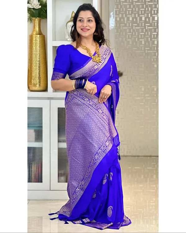 Banarasi_Soft_Silk_BLUE_Premium-Fancy_Saree_With_Blouse_For_Women