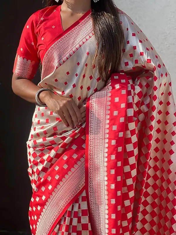 Banarasi_Soft_Silk_RED_Premium-Fancy_Saree_With_Blouse_For_Women