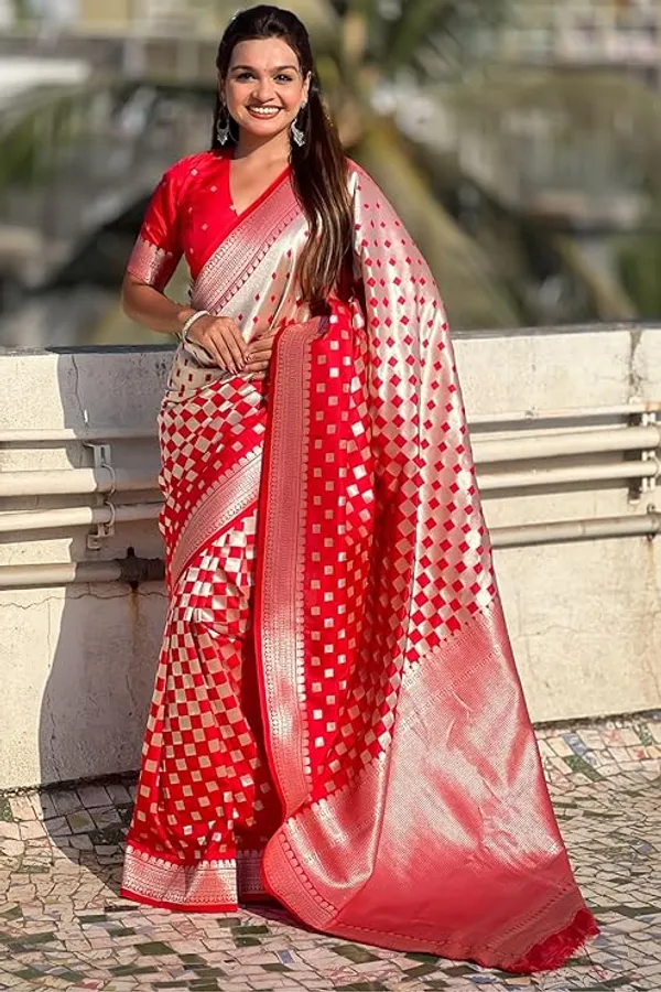 Banarasi_Soft_Silk_RED_Premium-Fancy_Saree_With_Blouse_For_Women