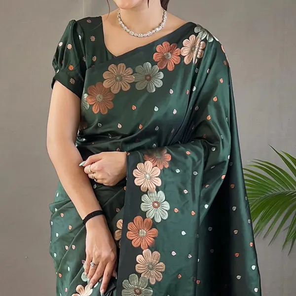 Banarasi_Soft_Silk_GREEN_Premium-Fancy_Saree_With_Blouse_For_Women