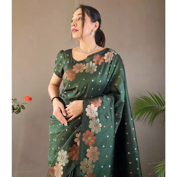 Banarasi_Soft_Silk_GREEN_Premium-Fancy_Saree_With_Blouse_For_Women