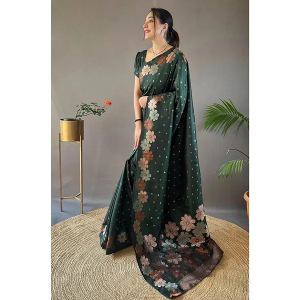 Banarasi_Soft_Silk_GREEN_Premium-Fancy_Saree_With_Blouse_For_Women