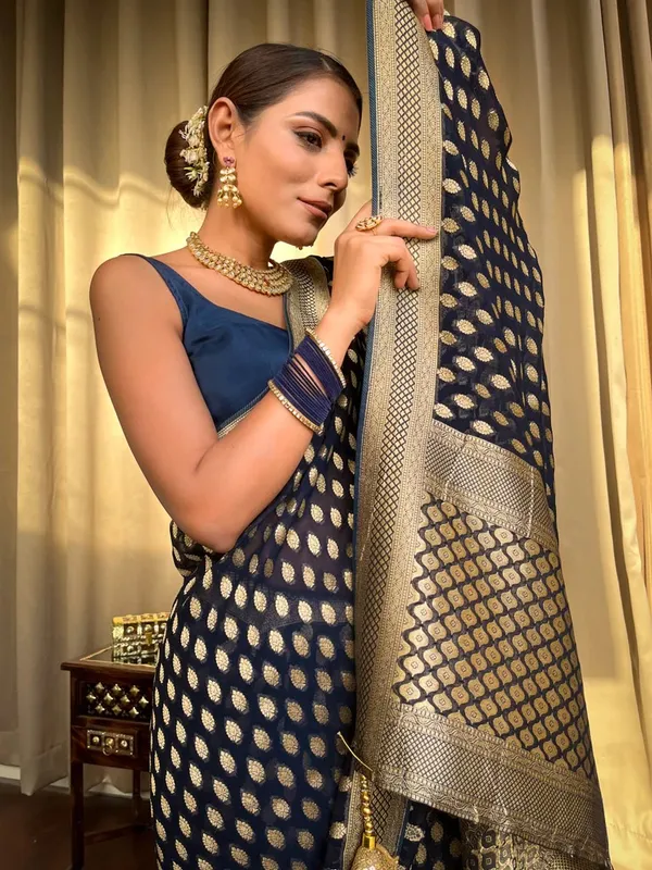 Banarasi_Soft_Silk_BLUE_Premium-Fancy_Saree_With_Blouse_For_Women