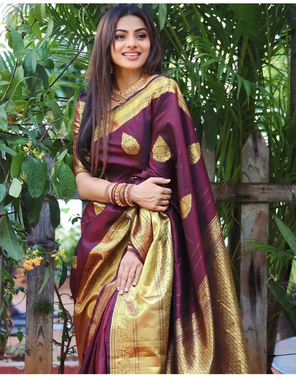 Banarasi_Soft_Silk_WINE_Premium-Fancy_Saree_With_Blouse_For_Women