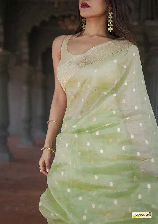 Pure_Soft_Cotton_PISTA_Premium-Fancy_Saree_With_Blouse_For_Women