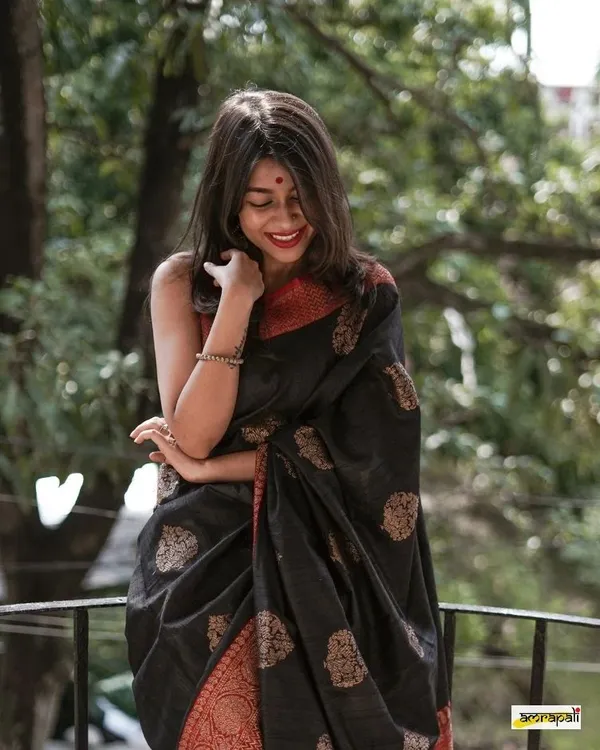 Banarasi_Soft_Silk_BLACK-RED_Premium-Fancy_Saree_With_Blouse_For_Women