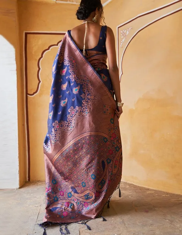 Banarasi_Soft_Silk_NAVY-BLUE_Premium-Fancy_Saree_With_Blouse_For_Women