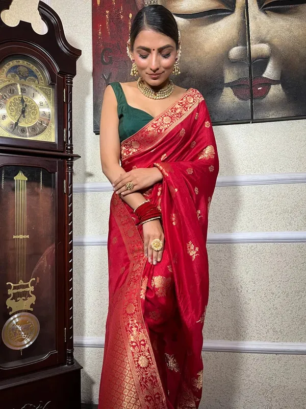 Banarasi_Soft_Silk_RED_Premium-Fancy_Saree_With_Blouse_For_Women