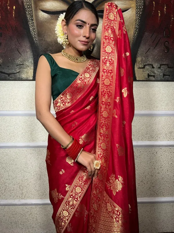 Banarasi_Soft_Silk_RED_Premium-Fancy_Saree_With_Blouse_For_Women