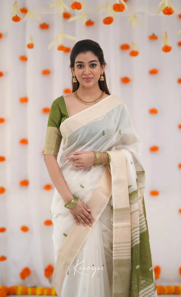 Pure_Soft_Cotton_GREEN_Premium-Fancy_Saree_With_Blouse_For_Women