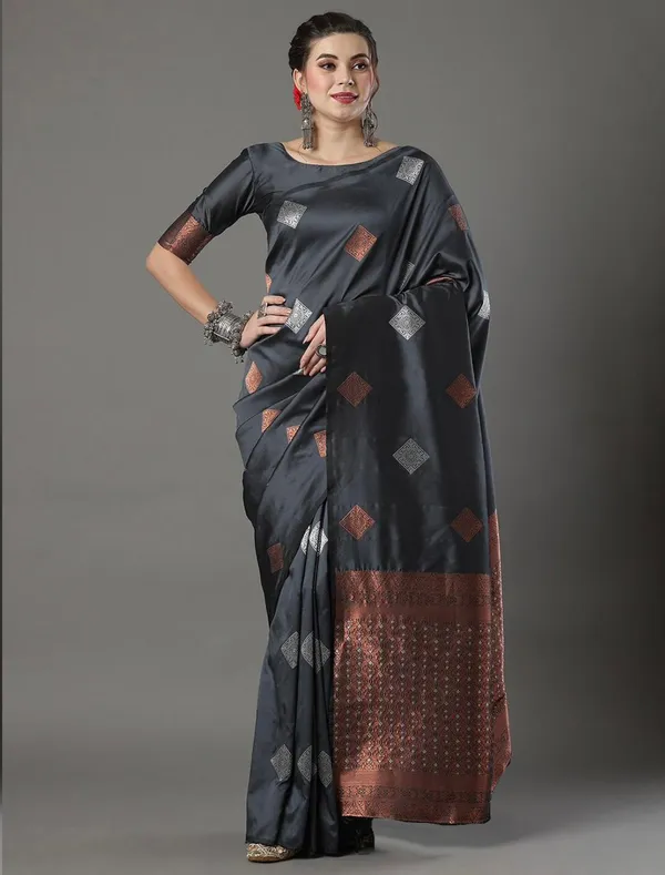 Banarasi_Soft_Silk_GREY_Premium-Fancy_Saree_With_Blouse_For_Women