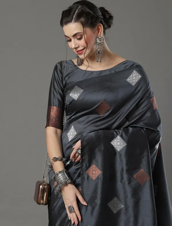 Banarasi_Soft_Silk_GREY_Premium-Fancy_Saree_With_Blouse_For_Women
