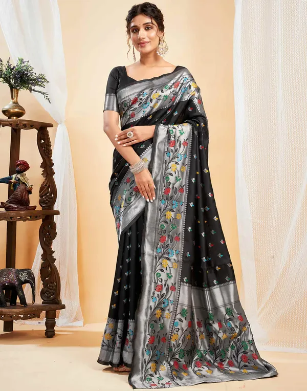 Banarasi_Soft_Silk_Black_Premium-Fancy_Saree_With_Blouse_For_Women