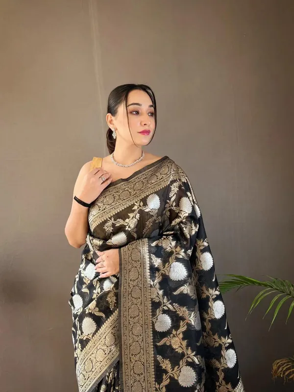 Banarasi_Soft_Silk_BLACK_Premium-Fancy_Saree_With_Blouse_For_Women