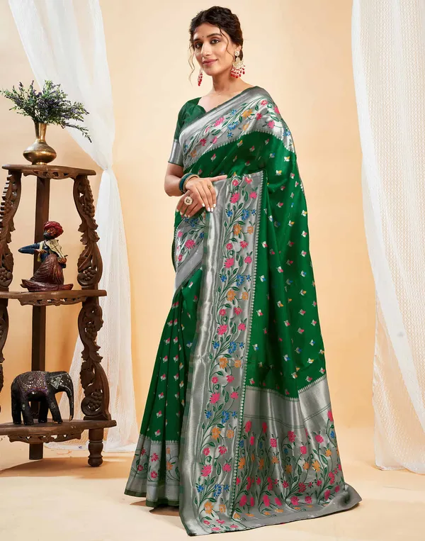 Banarasi_Soft_Silk_Green_Premium-Fancy_Saree_With_Blouse_For_Women