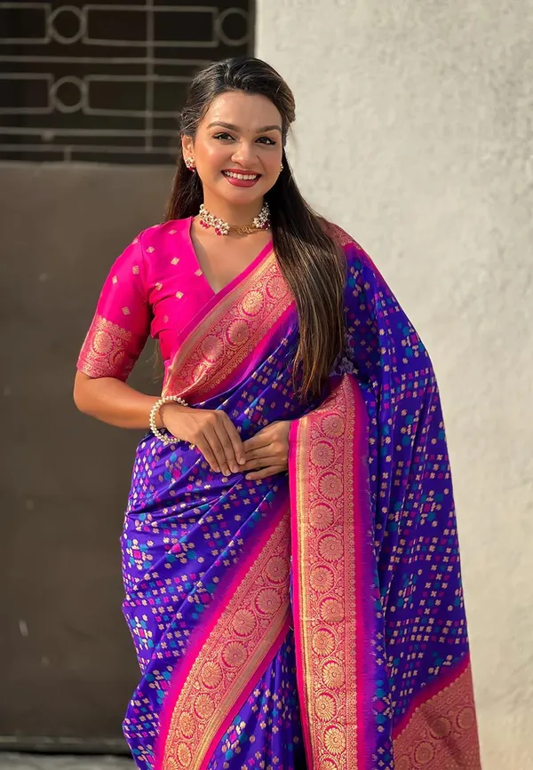 Banarasi_Soft_Silk_NAVY-BLUE-RAMA_Premium-Fancy_Saree_With_Blouse_For_Women