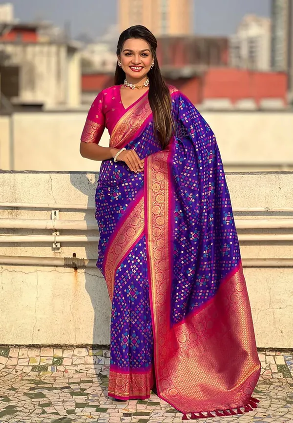 Banarasi_Soft_Silk_NAVY-BLUE-RAMA_Premium-Fancy_Saree_With_Blouse_For_Women