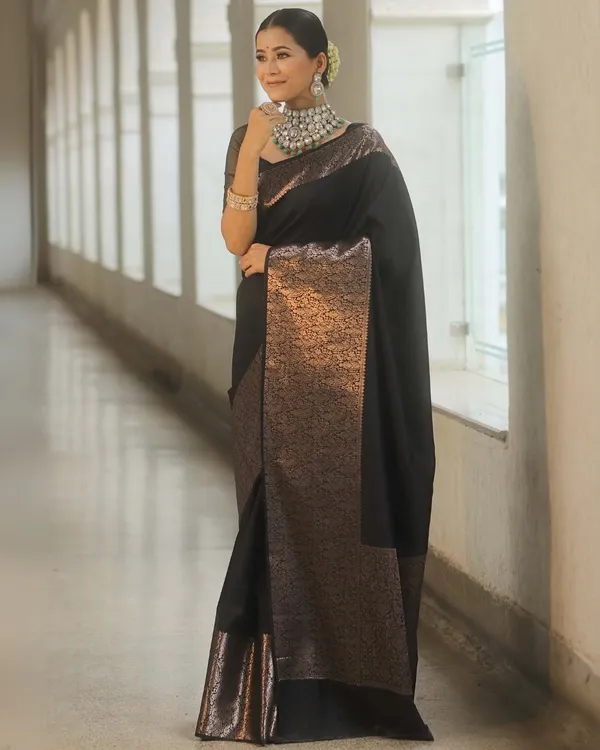 Banarasi_Soft_Silk_BLACK_Premium-Fancy_Saree_With_Blouse_For_Women