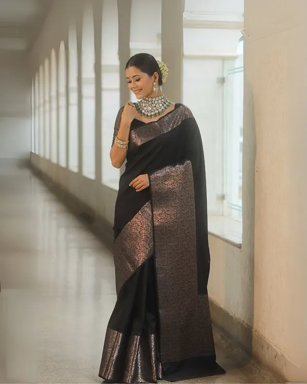 Banarasi_Soft_Silk_BLACK_Premium-Fancy_Saree_With_Blouse_For_Women
