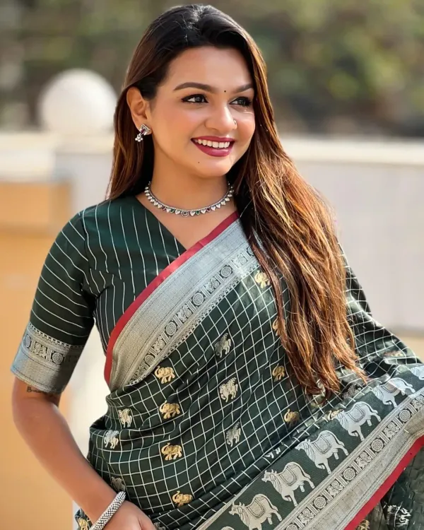 Banarasi_Soft_Silk_GREEN_Premium-Fancy_Saree_With_Blouse_For_Women