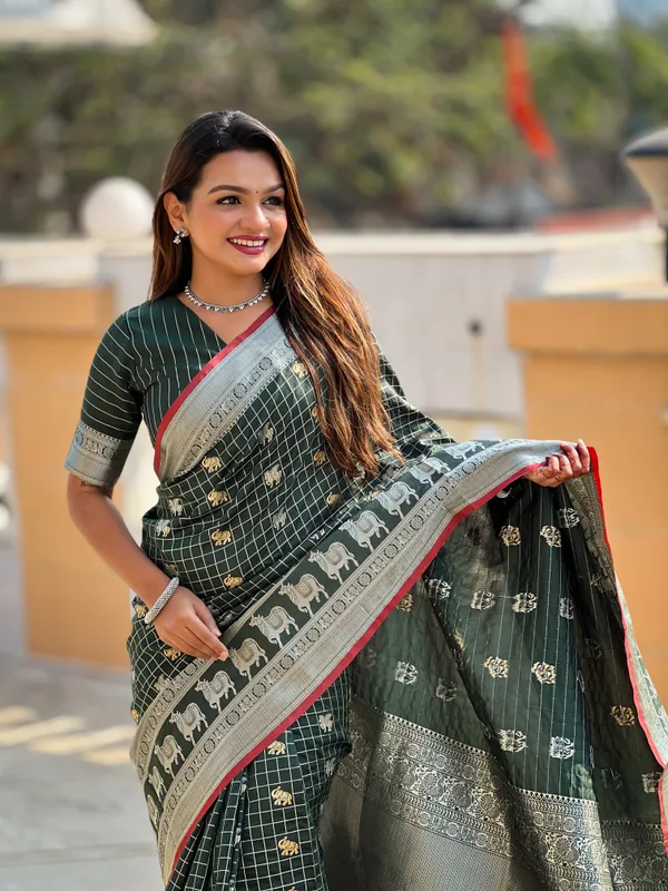 Banarasi_Soft_Silk_GREEN_Premium-Fancy_Saree_With_Blouse_For_Women