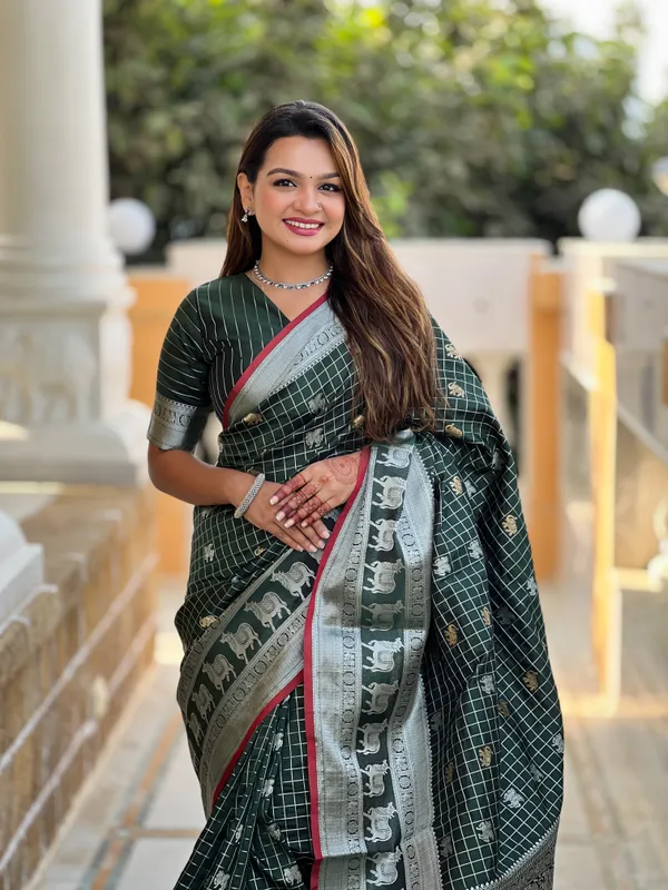Banarasi_Soft_Silk_GREEN_Premium-Fancy_Saree_With_Blouse_For_Women