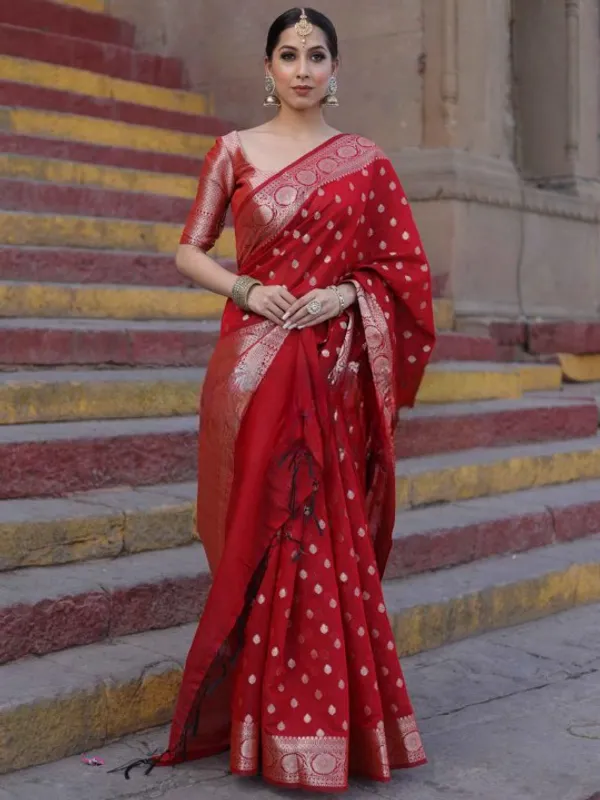 Banarasi_Soft_Silk_RED_Premium-Fancy_Saree_With_Blouse_For_Women