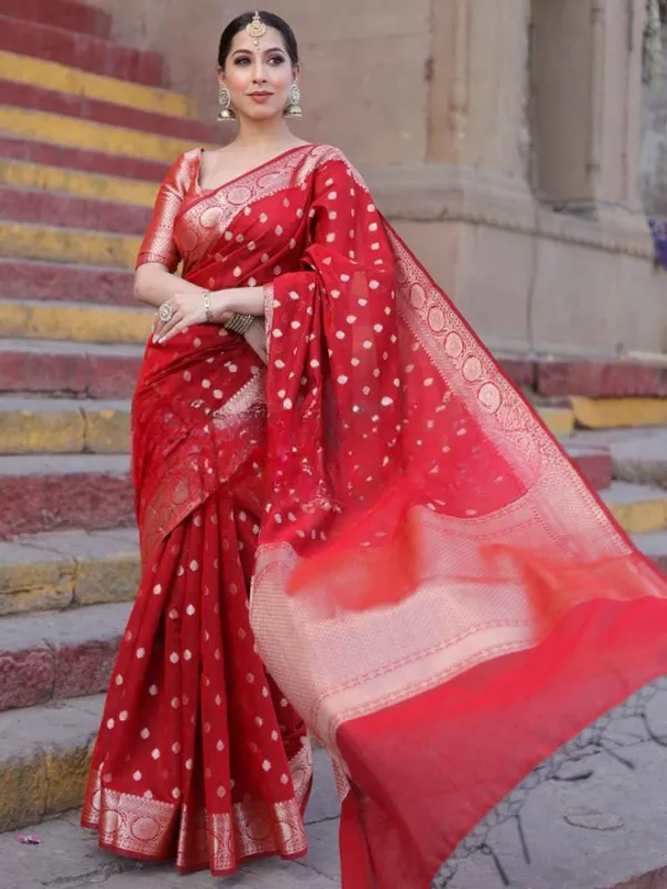 Banarasi_Soft_Silk_RED_Premium-Fancy_Saree_With_Blouse_For_Women