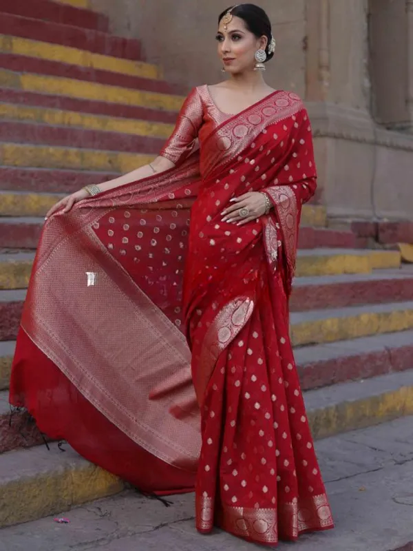 Banarasi_Soft_Silk_RED_Premium-Fancy_Saree_With_Blouse_For_Women
