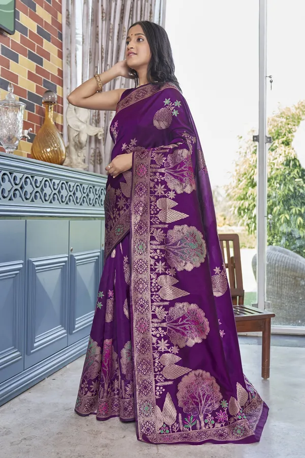Banarasi_Soft_Silk_WINE_Premium-Fancy_Saree_With_Blouse_For_Women
