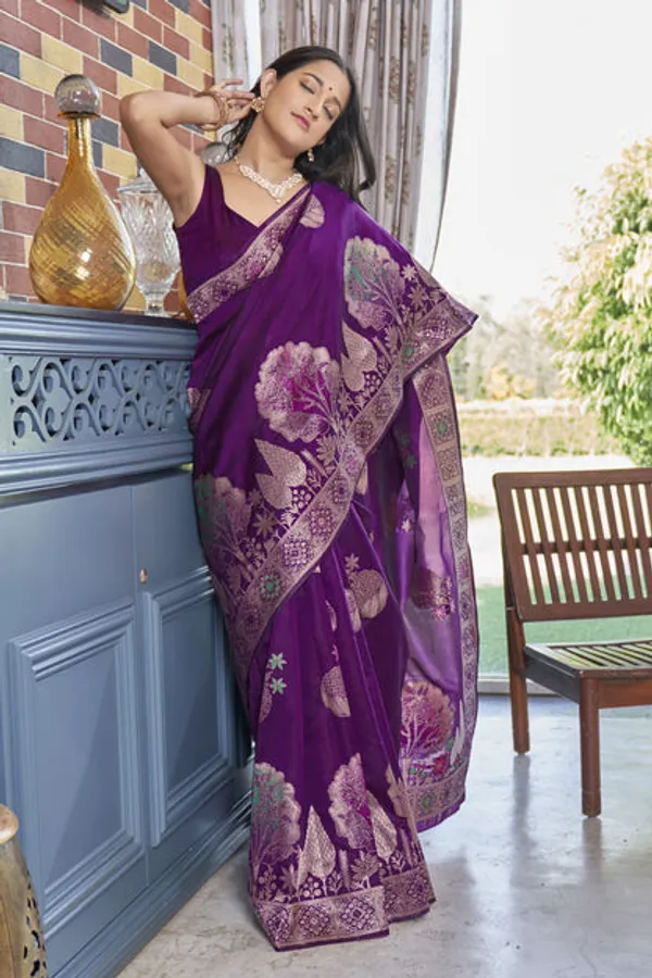 Banarasi_Soft_Silk_WINE_Premium-Fancy_Saree_With_Blouse_For_Women