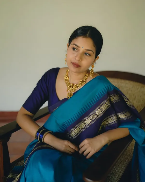 Banarasi_Soft_Silk_DARK-RAMA-NAVY-BLUE_Premium-Fancy_Saree_With_Blouse_For_Women