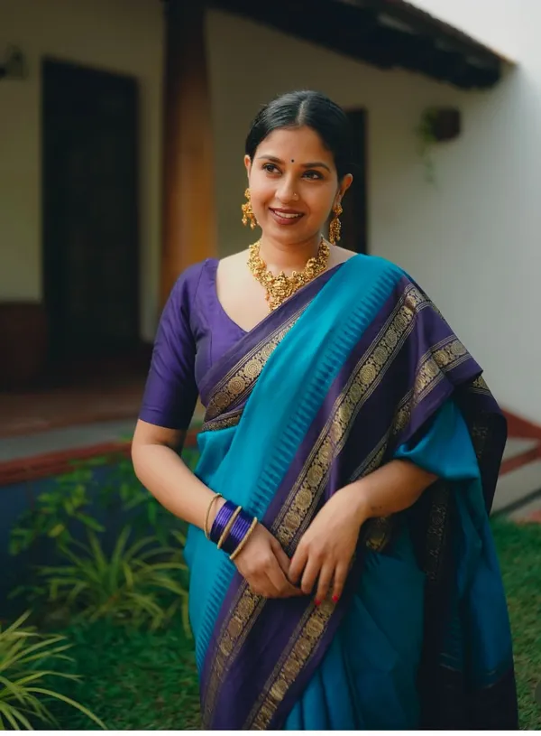 Banarasi_Soft_Silk_DARK-RAMA-NAVY-BLUE_Premium-Fancy_Saree_With_Blouse_For_Women