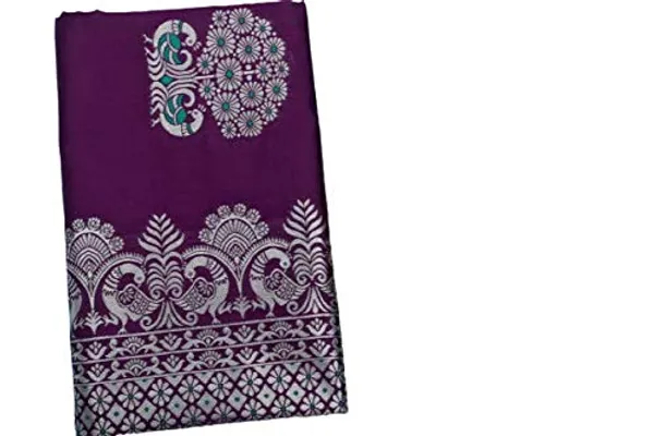 Pure_Soft_Litchi_Silk_WINE_Premium-Fancy_Saree_With_Blouse_For_Women