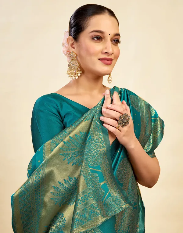 Banarasi_Soft_Silk_Rama_Premium-Fancy_Saree_With_Blouse_For_Women